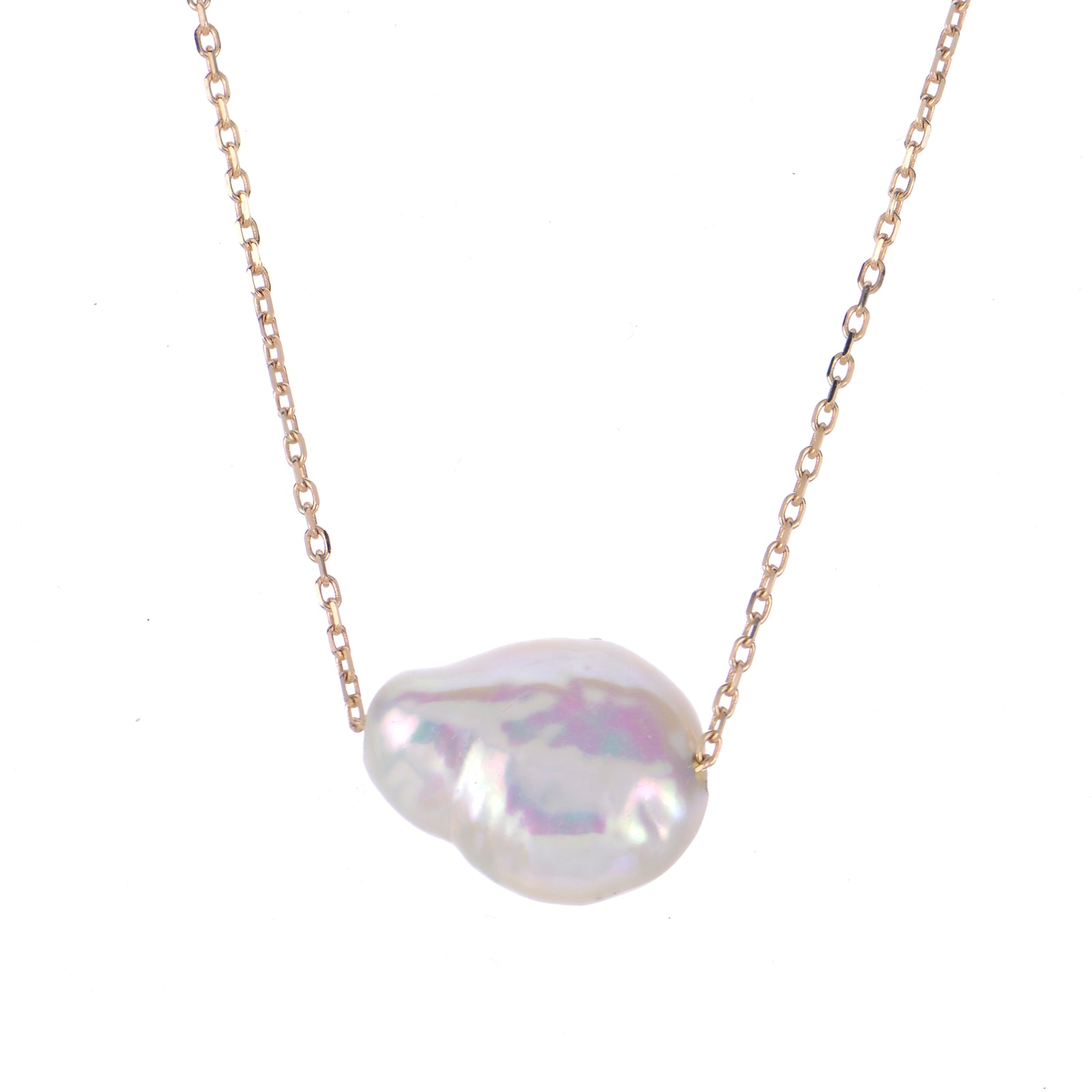 14KT Yellow Gold Freshwater Keshi Pearl Necklace
