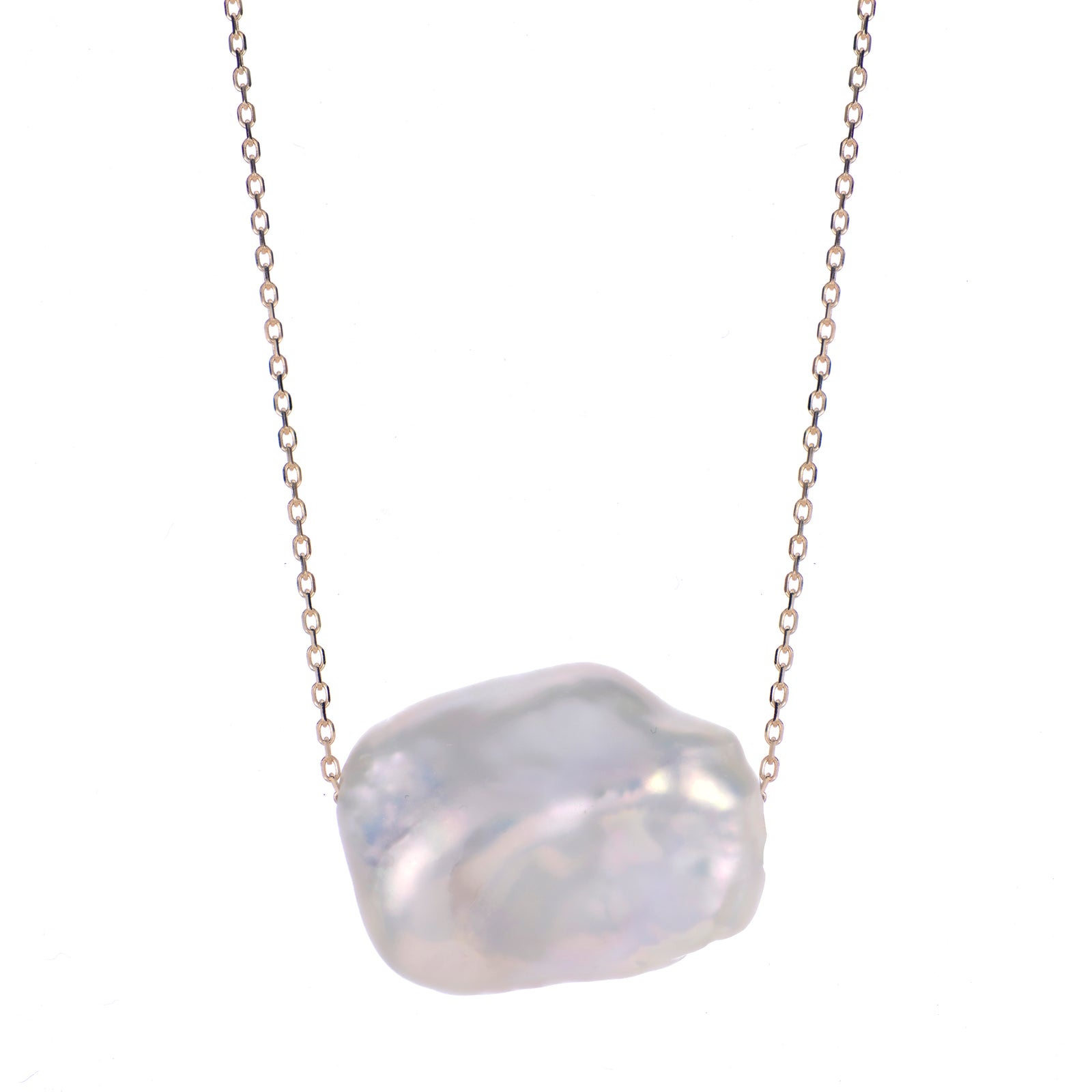 14KT Yellow Gold Freshwater Keshi Pearl Necklace