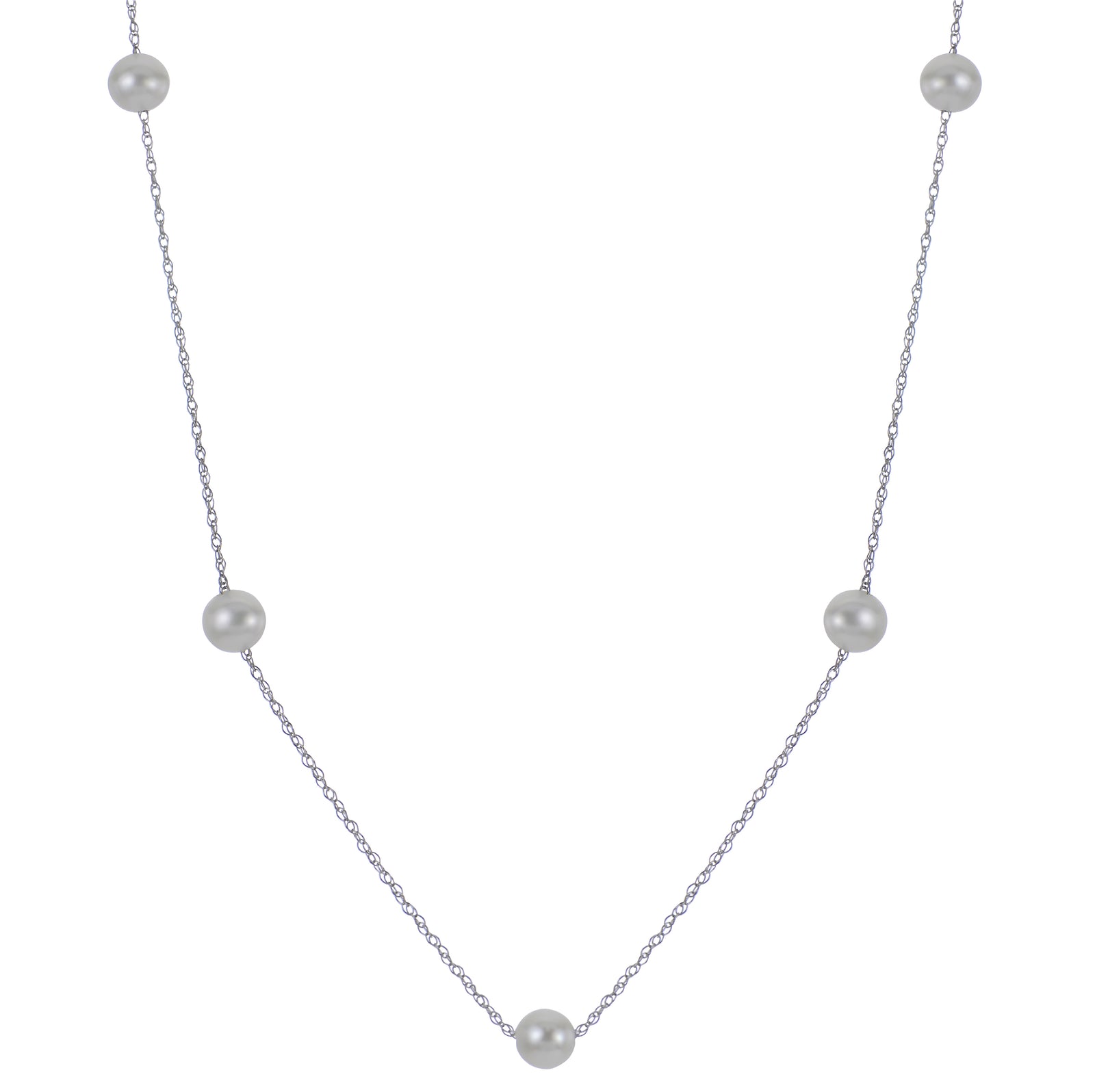 14KT White Gold Freshwater Pearl Necklace