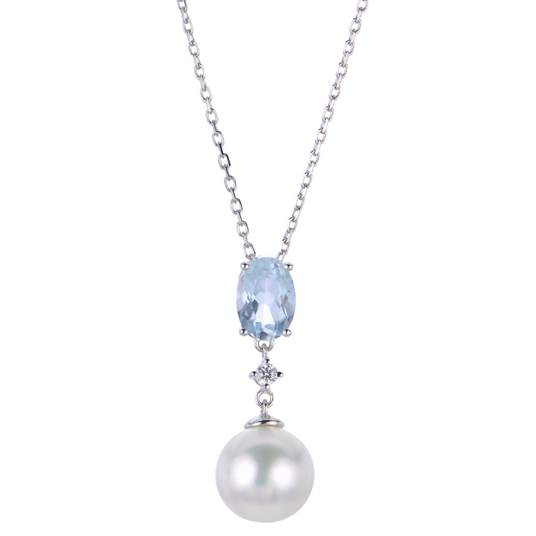 14KT White Gold Freshwater Pearl Pendant