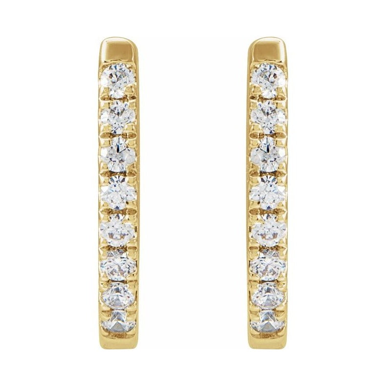 Accented U-Hoop Earrings