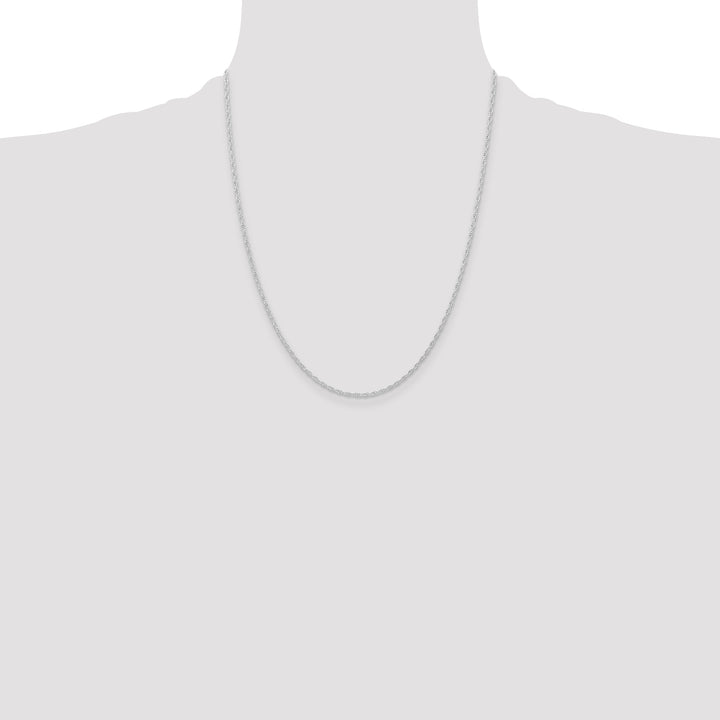 14K White Gold 1.15mm Carded Cable Rope Chain
