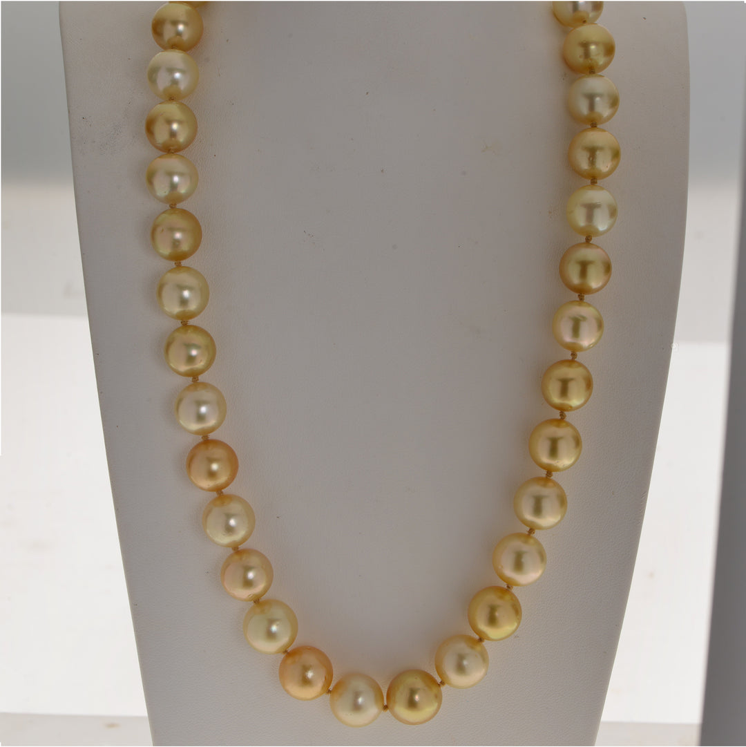 14KT White Gold Golden Sout Sea Pearl Necklace