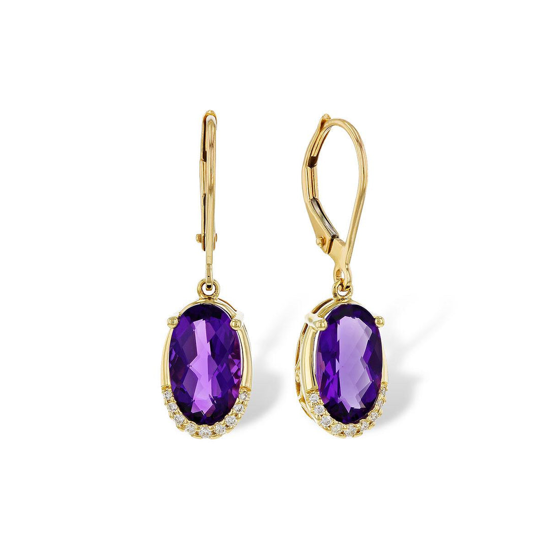14KT Gold Amethyst Earrings