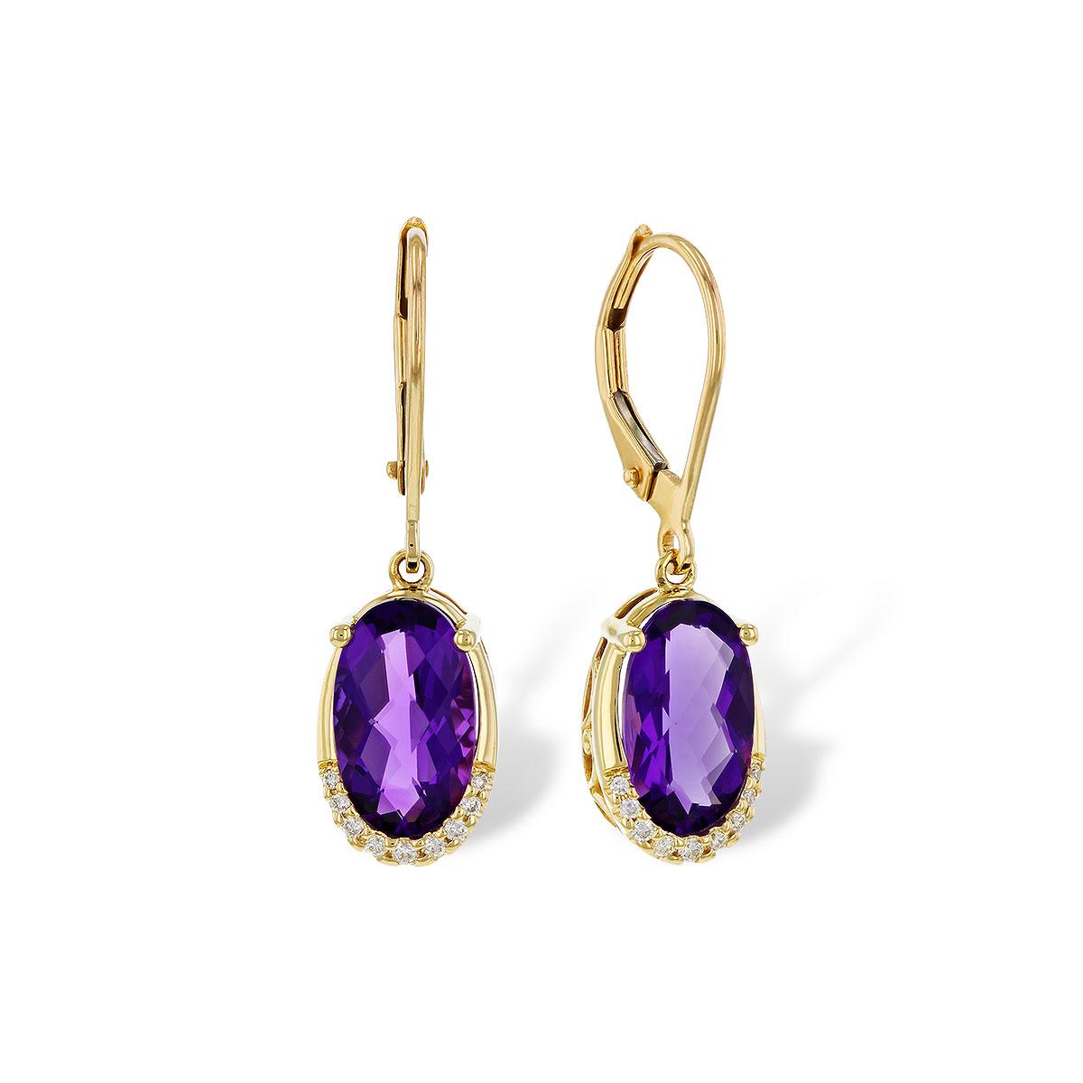 14KT Gold Amethyst Earrings