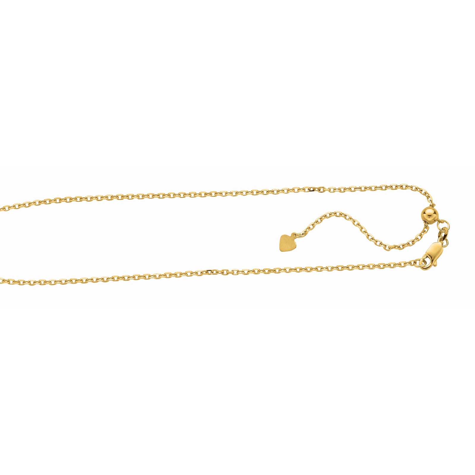 Silver 1.8mm Adjustable Yellow Cable Chain