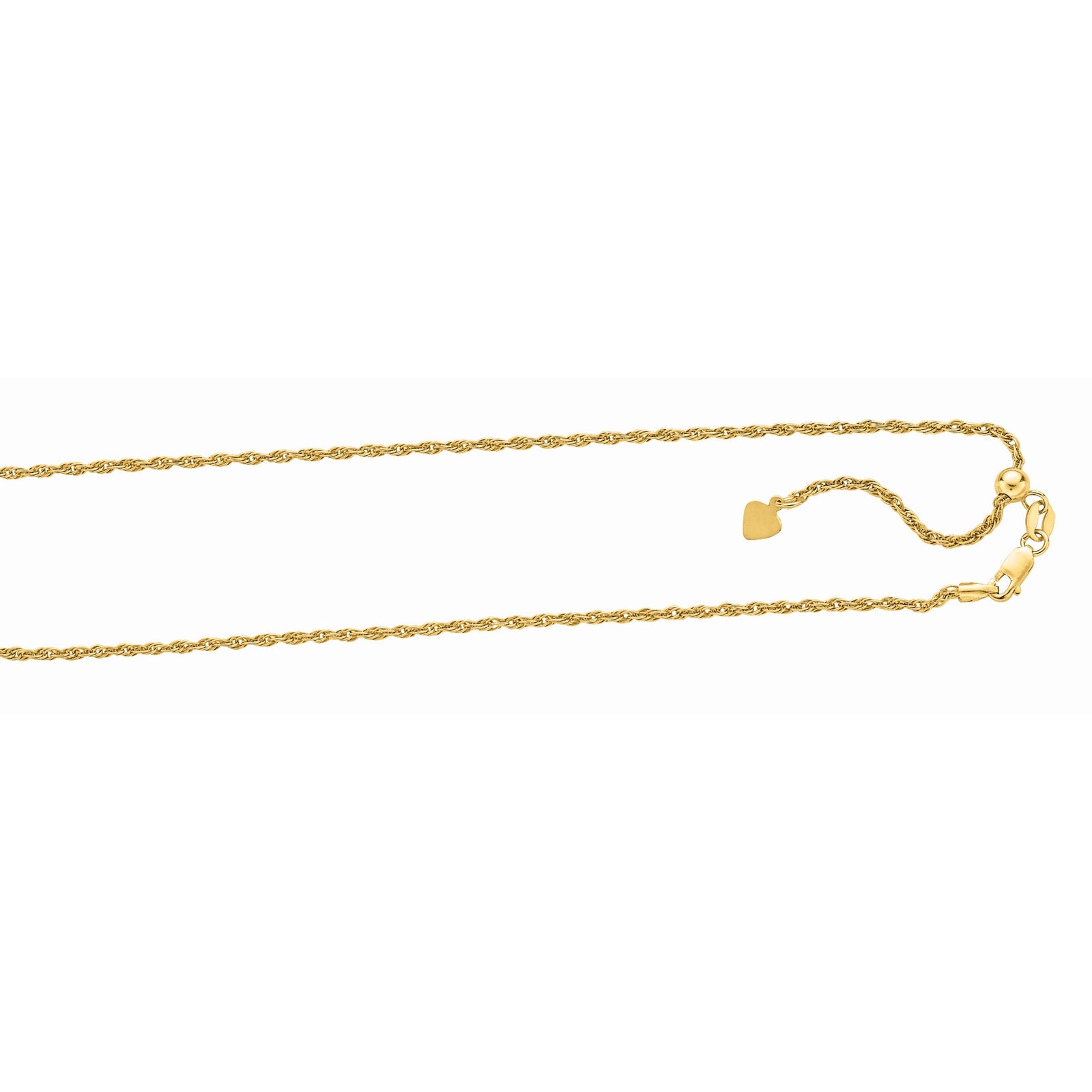Silver 1.5mm Adjustable Yellow Rope Chain