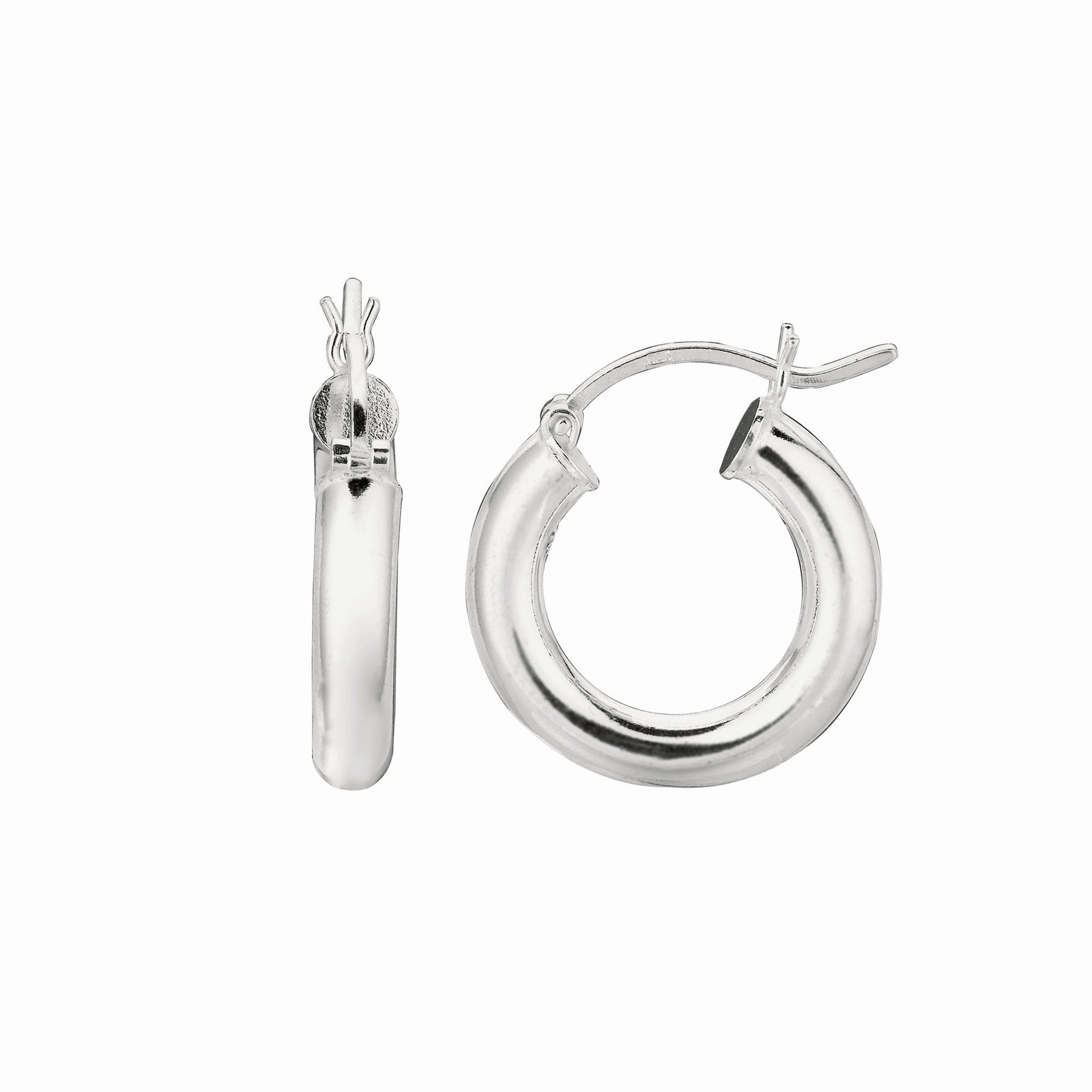 Silver 4x25mm Hoop Earring
