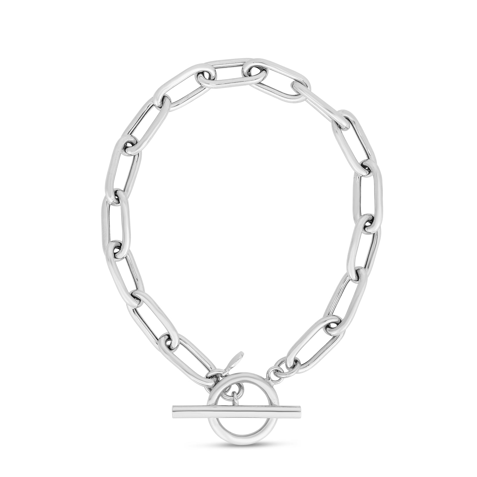 Silver Paperclip Toggle Necklace