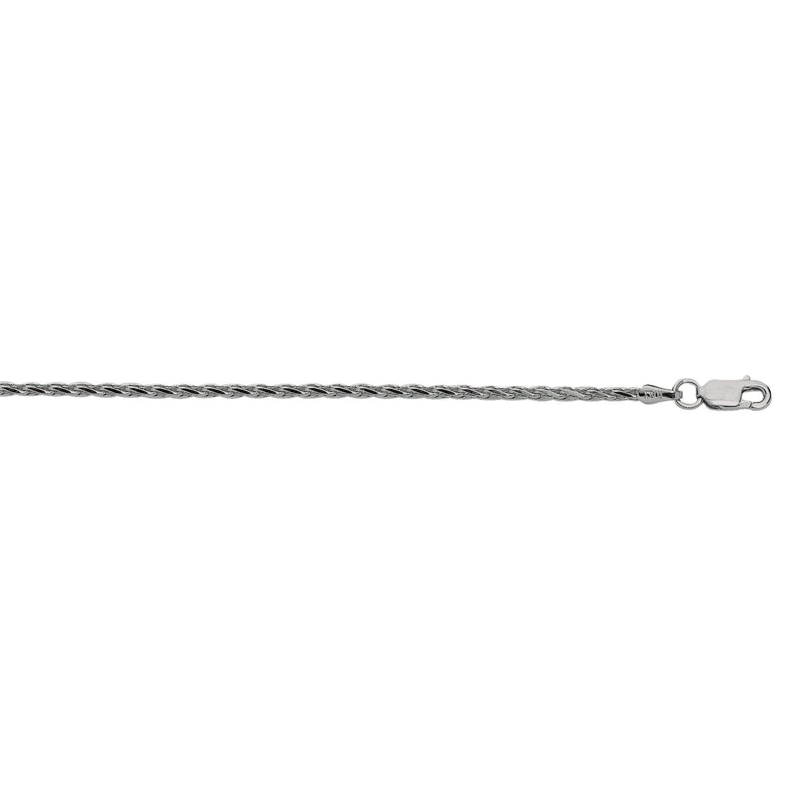 Silver 2.2mm Diamond Cut Wheat Chain