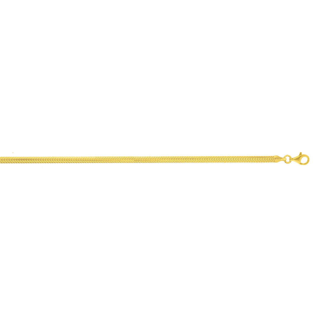 Gold Over Silver 3.3mm Oval Snake Chain