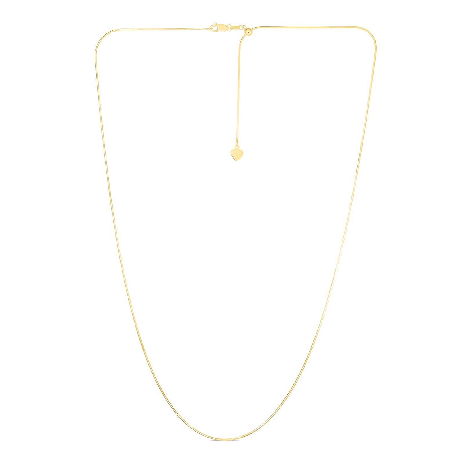 14K Gold 0.80mm Adjustable Octagonal Snake Chain