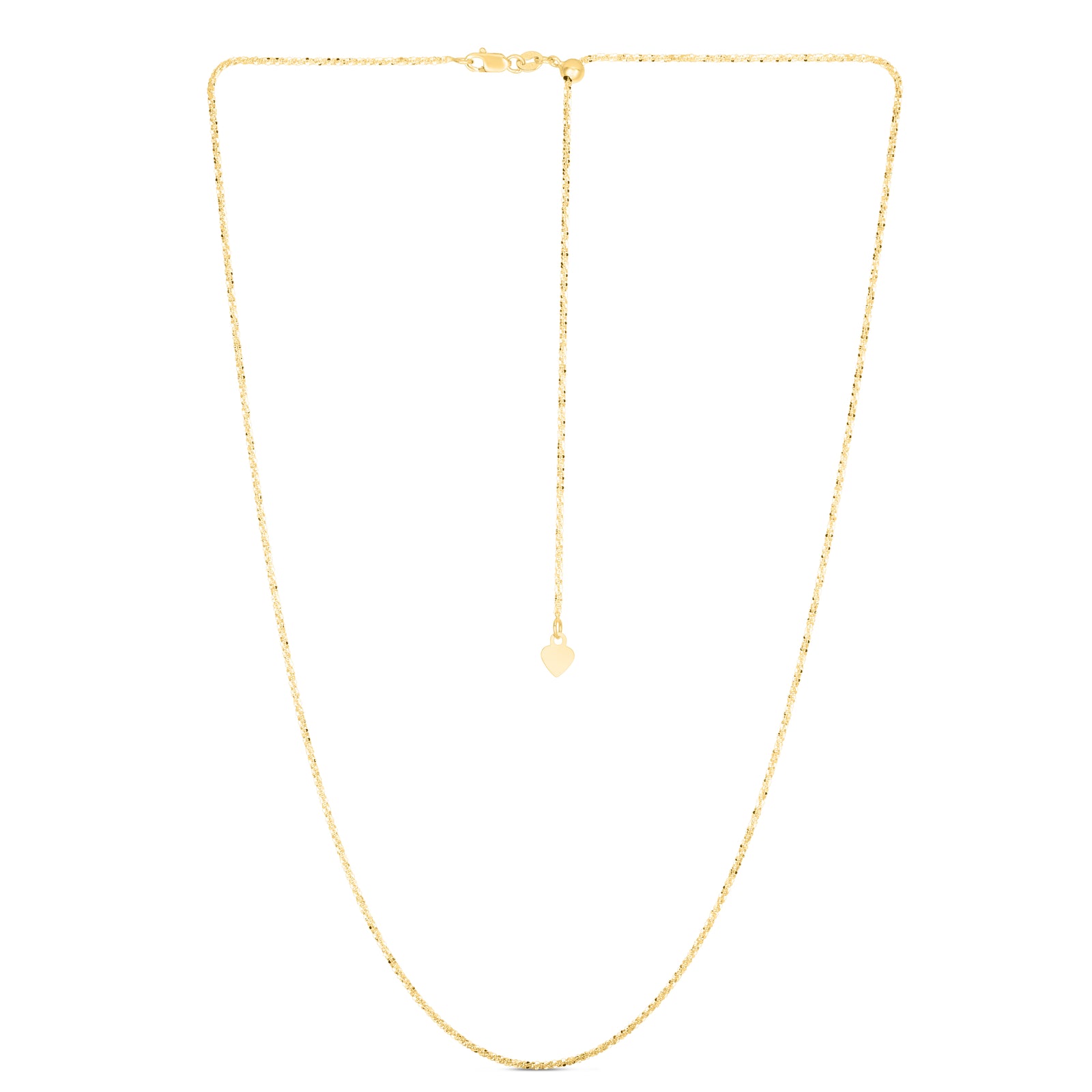 14K Gold 1.2mm Adjustable Sparkle Chain