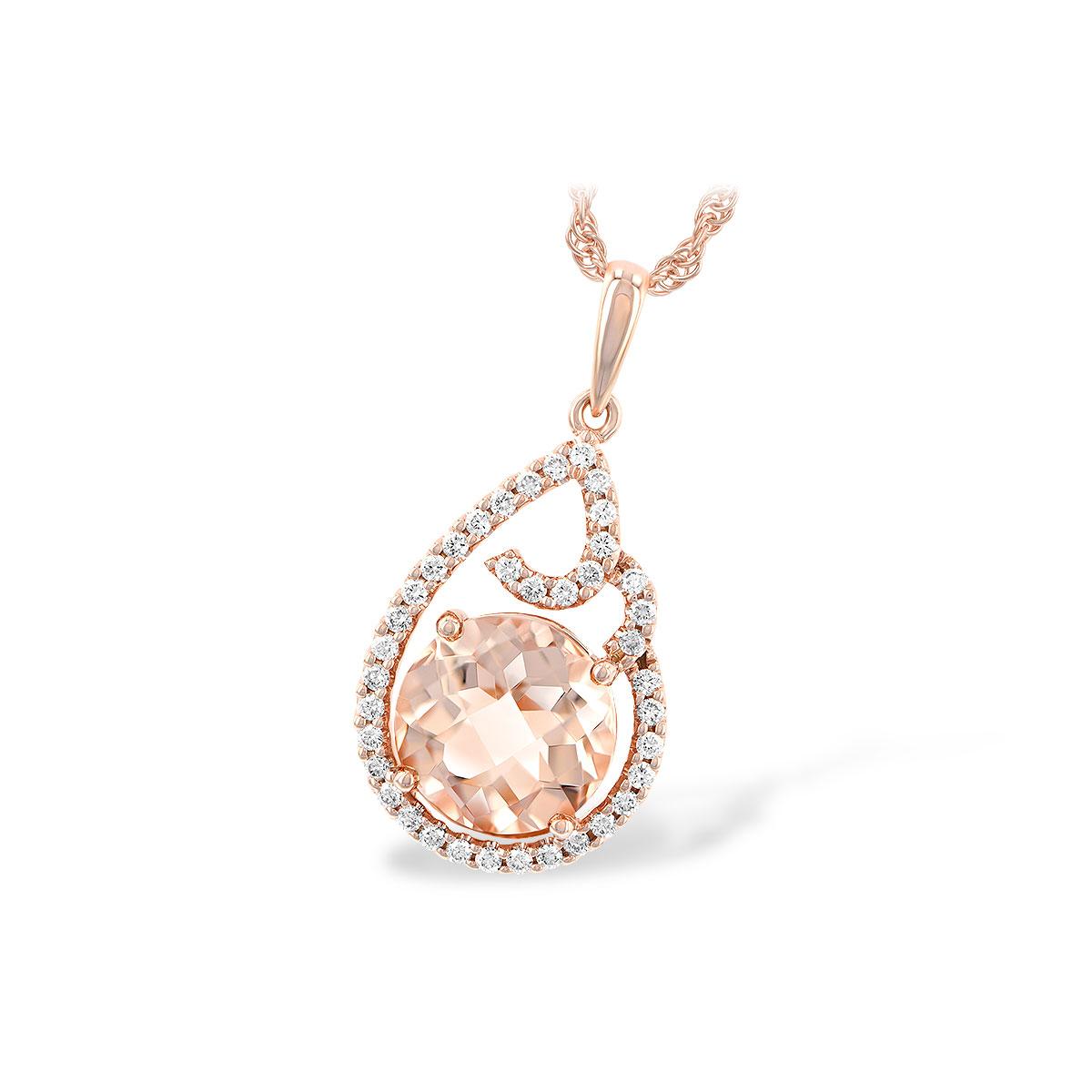 14KT Gold Morganite Necklace