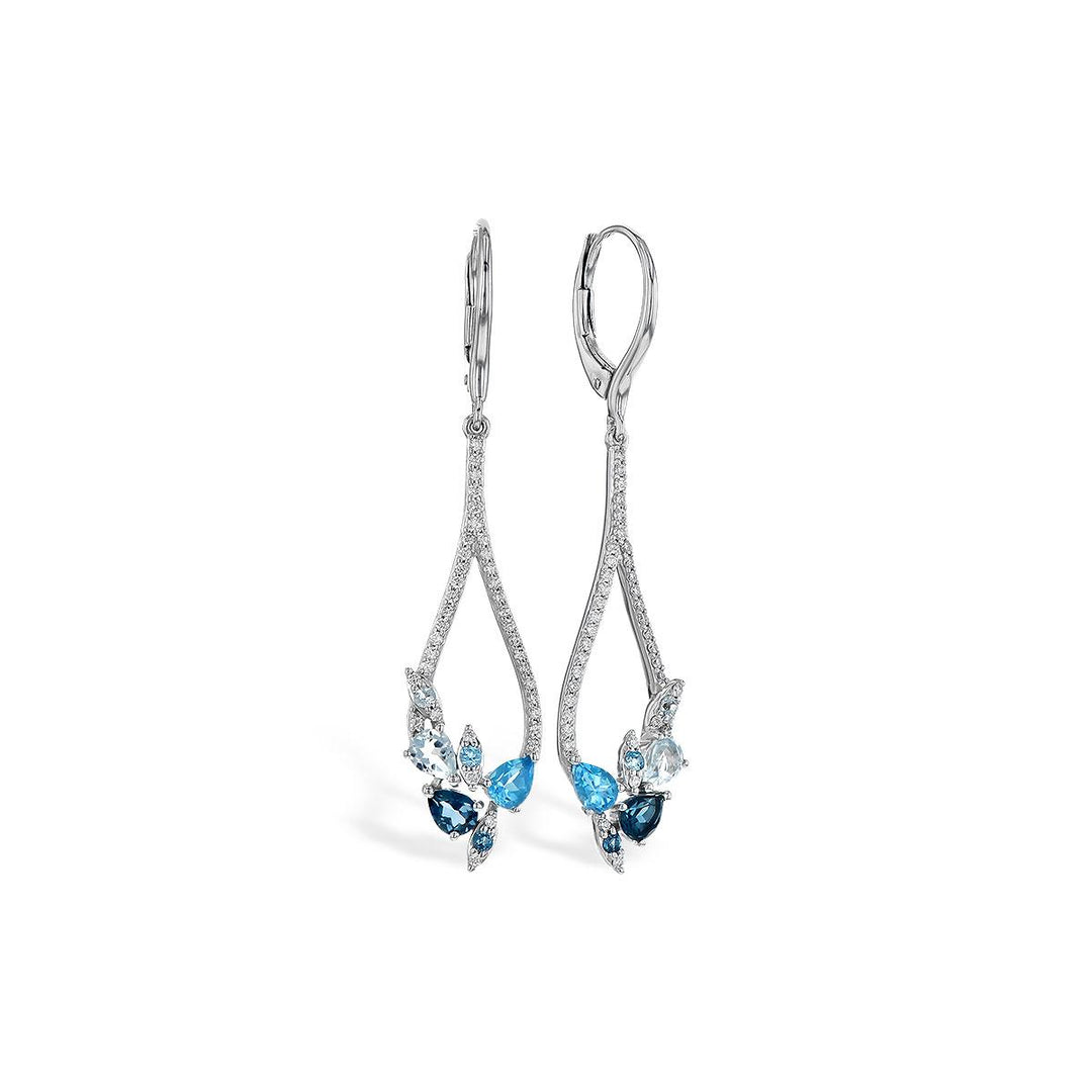 14KT Gold Blue Topaz Earrings
