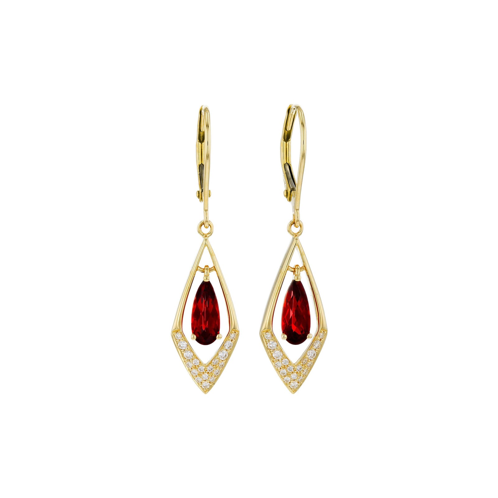 14KT Gold Garnet Earrings