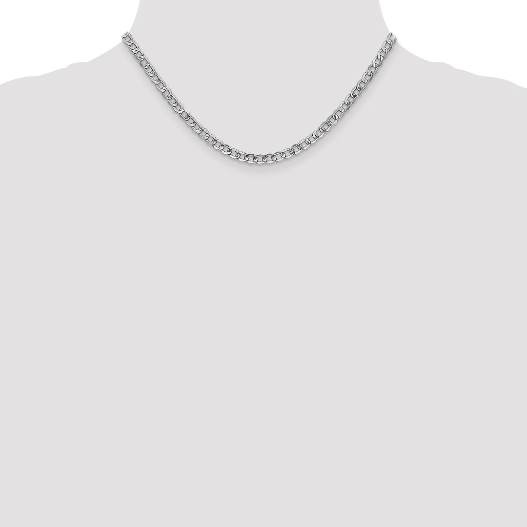 14k White Gold 4.3mm Semi-Solid Curb Chain
