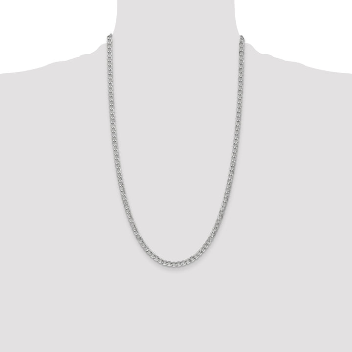 14k White Gold 4.3mm Semi-Solid Curb Chain