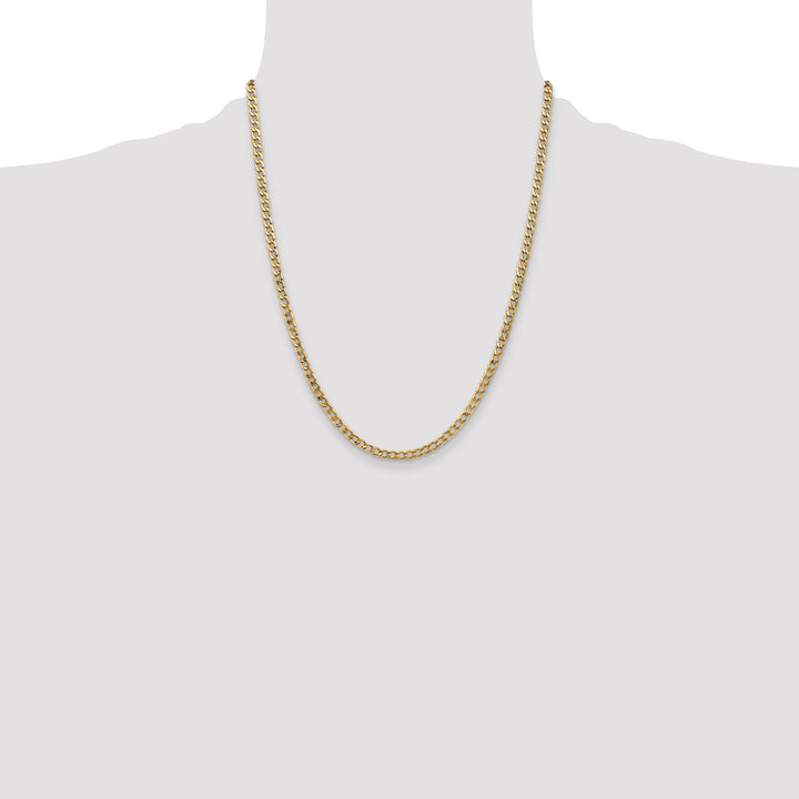 14k 3.35mm Semi-Solid Curb Chain