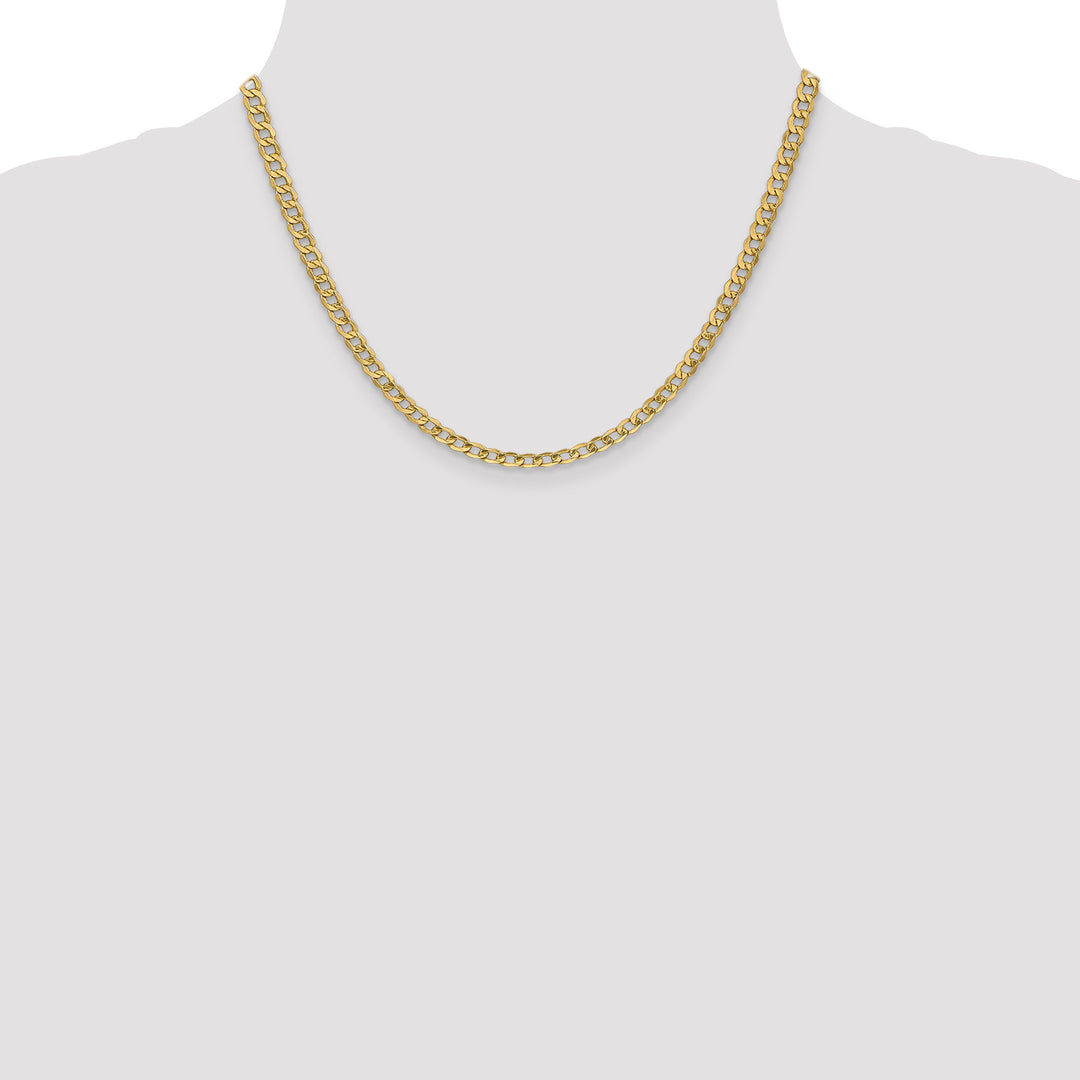 14k 4.3mm Semi-Solid Curb Chain