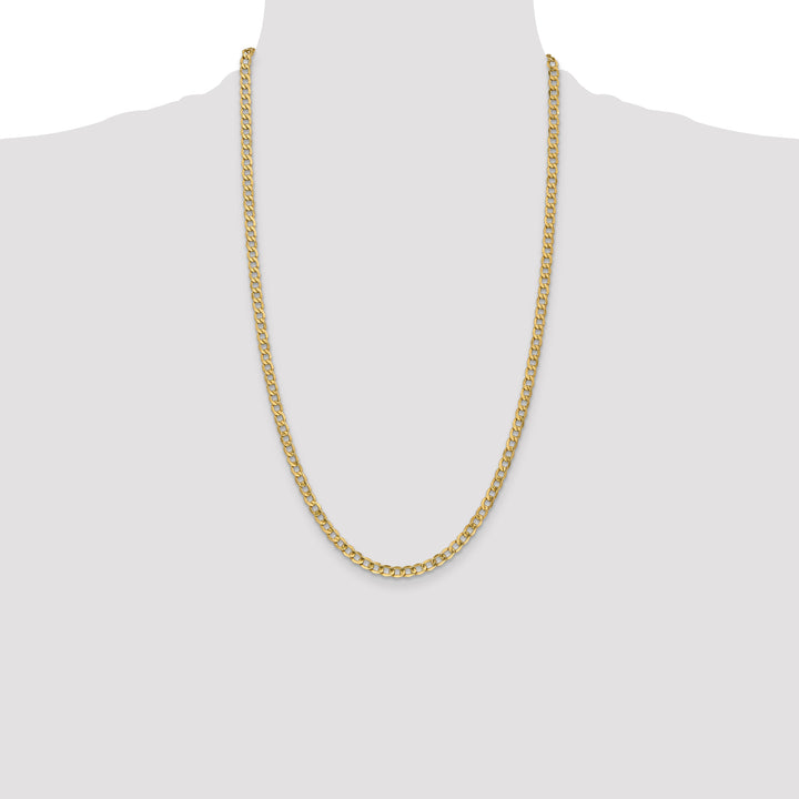 14k 4.3mm Semi-Solid Curb Chain