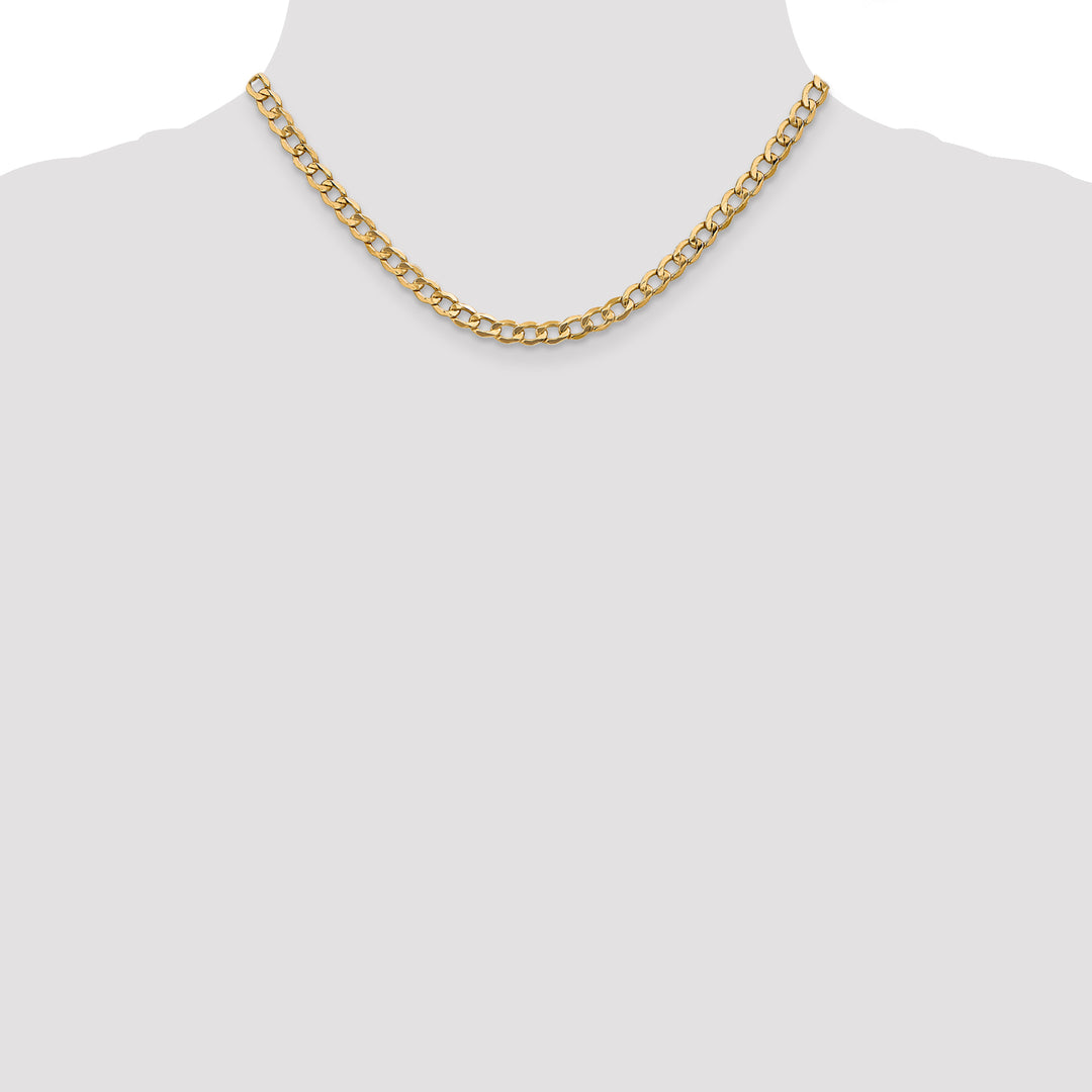 14k 5.25mm Semi-Solid Curb Chain
