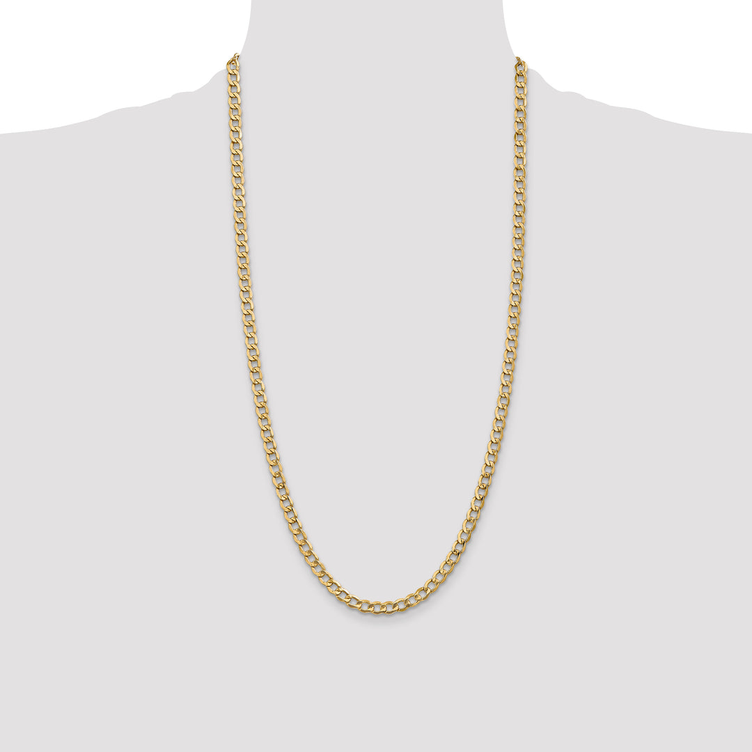 14k 5.25mm Semi-Solid Curb Chain