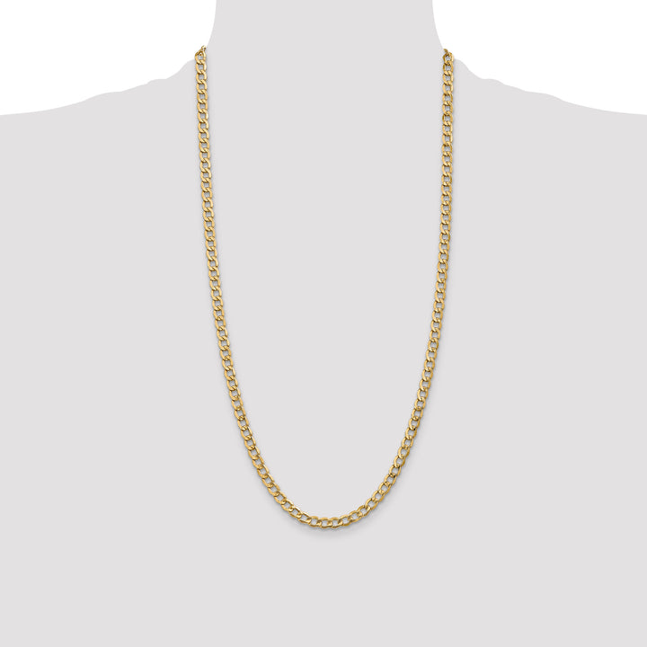 14k 5.25mm Semi-Solid Curb Chain