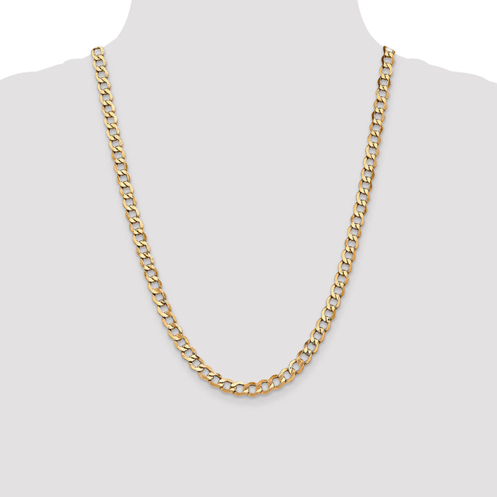 14k 6.5mm Semi-Solid Curb Chain