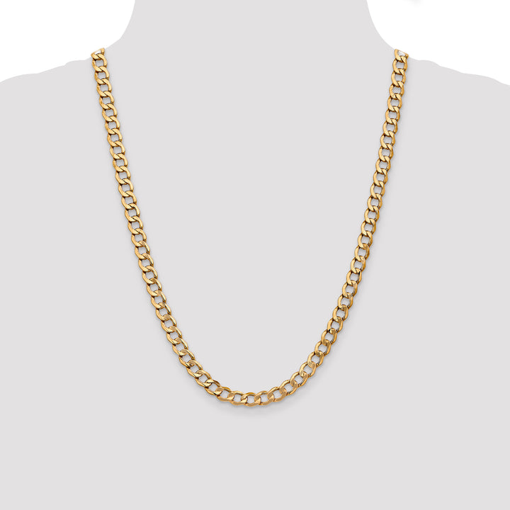 14k 7mm Semi-Solid Curb Chain