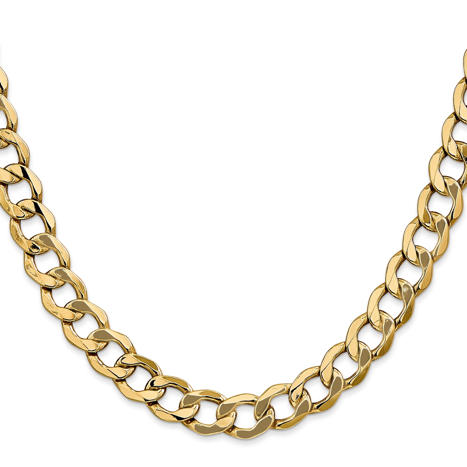 14k 9mm Semi-Solid Curb Chain