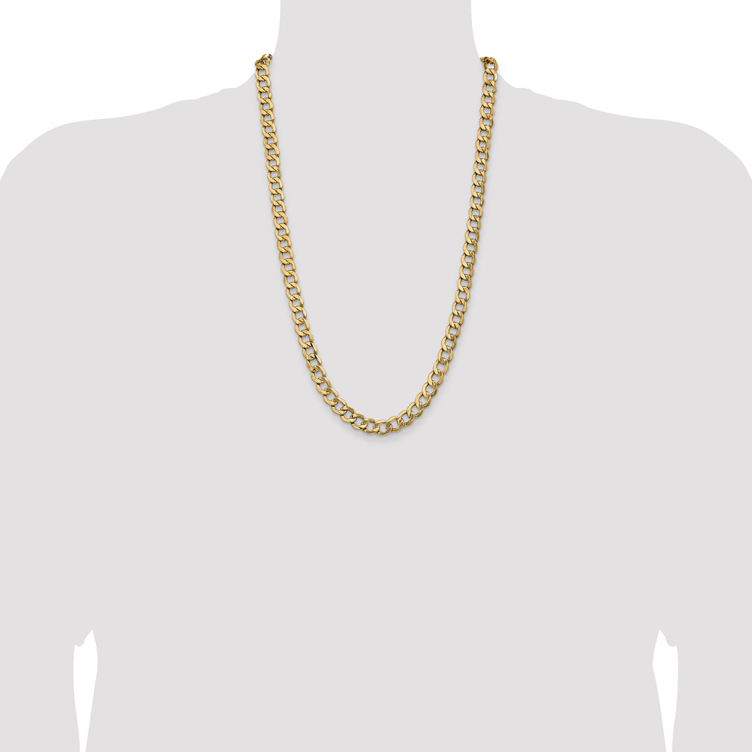 14k 9mm Semi-Solid Curb Chain