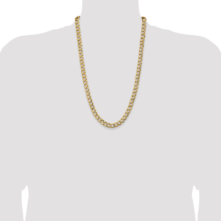 14k 9mm Semi-Solid Curb Chain