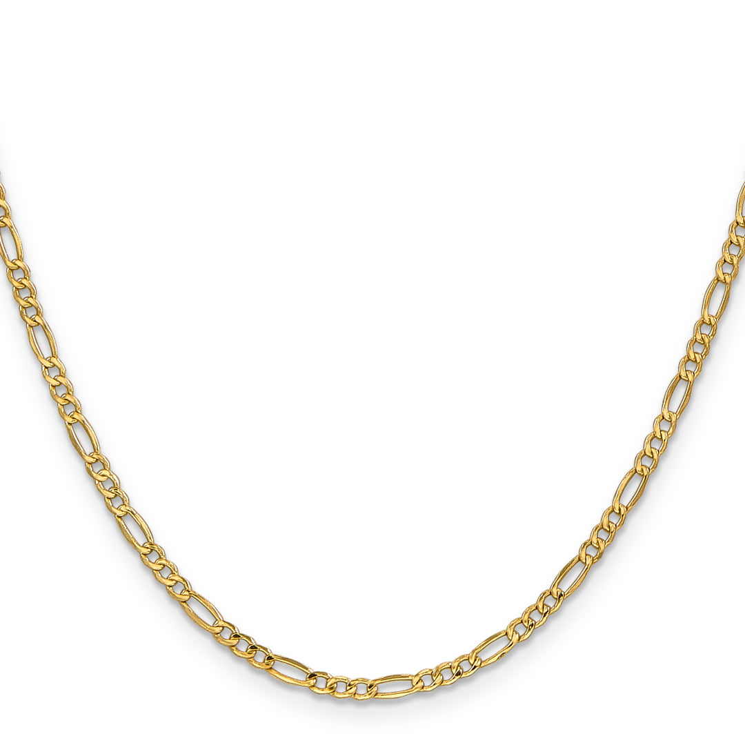 14k 2.5mm Semi-Solid Figaro Chain