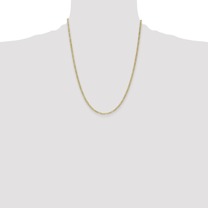 14k 2.5mm Semi-Solid Figaro Chain