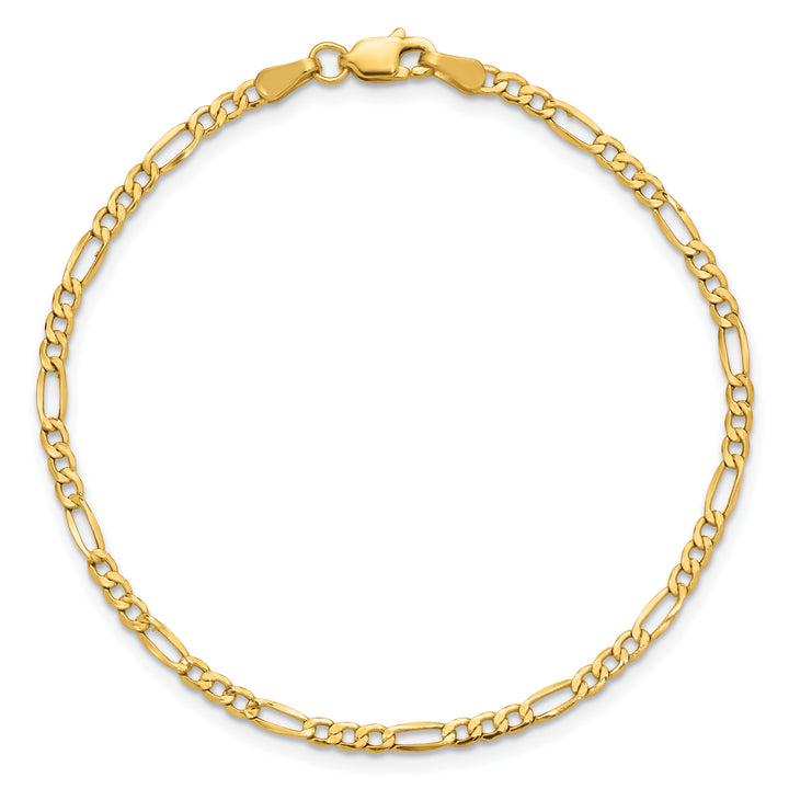 14k 2.5mm Semi-Solid Figaro Chain