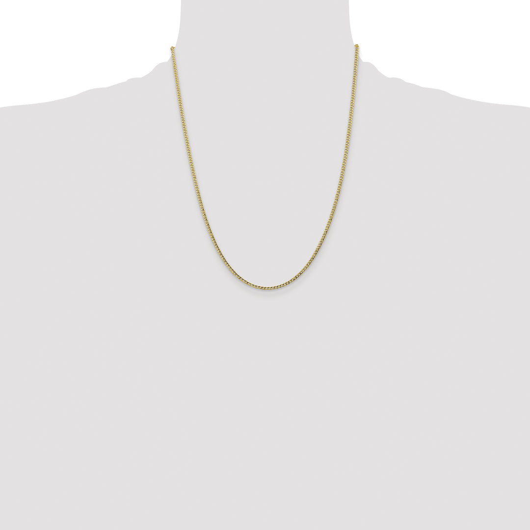 14k 2.5mm Semi-Solid Curb Chain