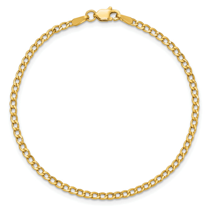 14k 2.5mm Semi-Solid Curb Chain Anklet