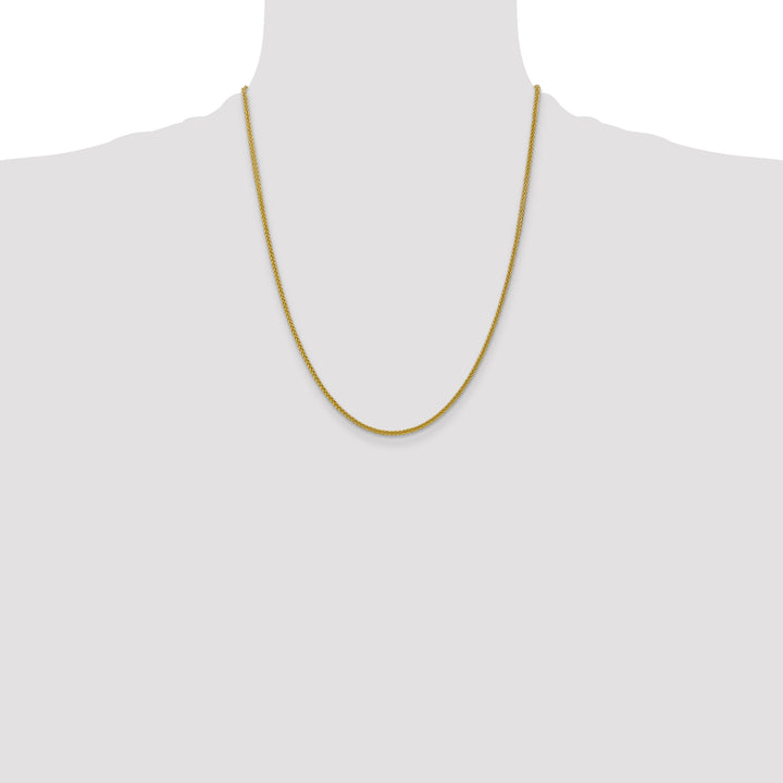 14k 2mm Semi-solid 3-Wire Wheat Chain