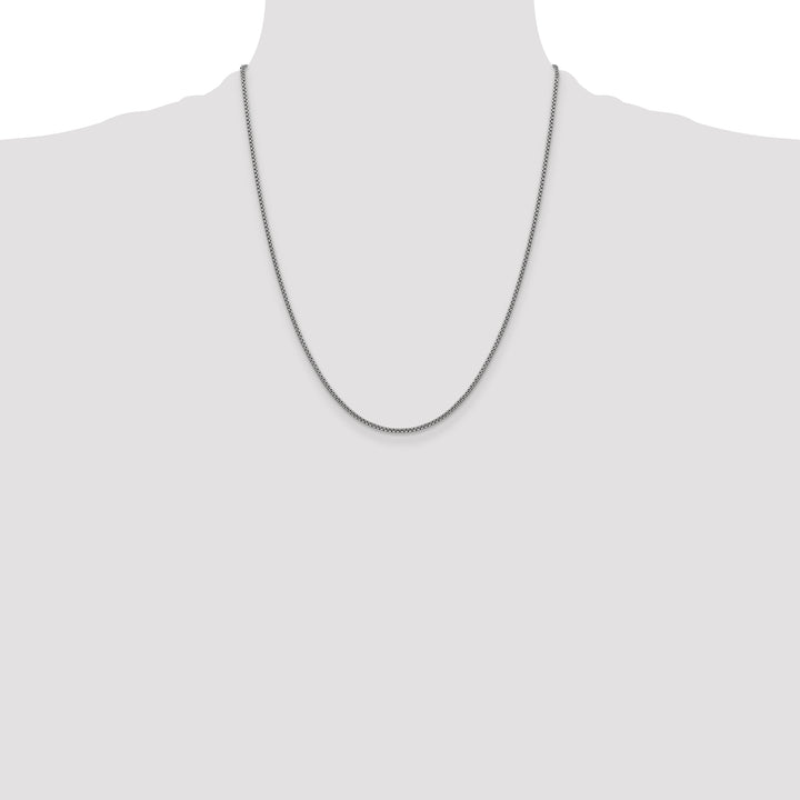 14k White Gold 1.5mm Semi-Solid Round Box Chain