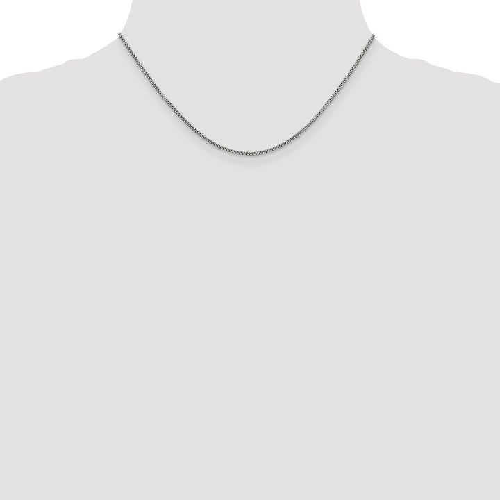 14k White Gold 1.5mm Semi-Solid Round Box Chain