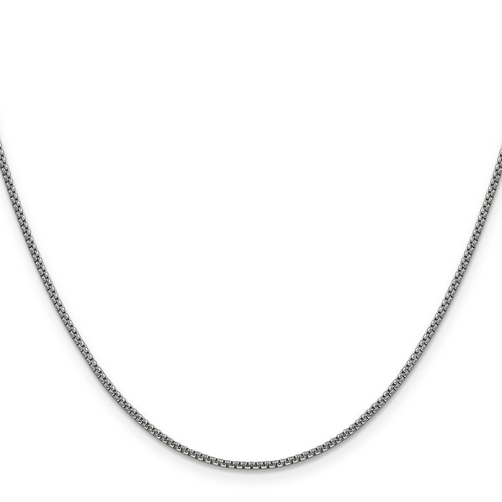 14k White Gold 1.5mm Semi-Solid Round Box Chain