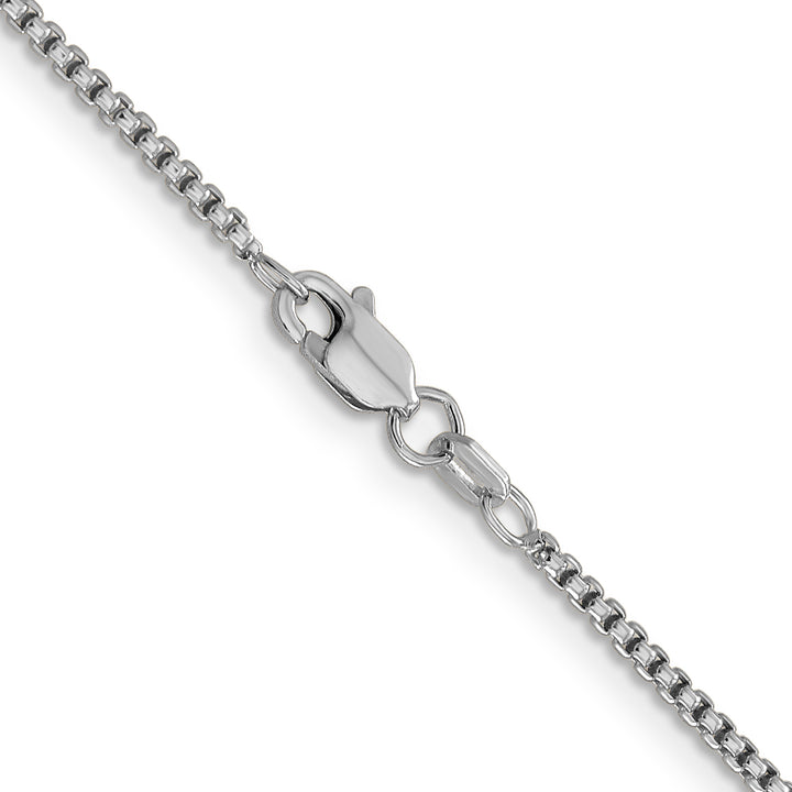 14k White Gold 1.5mm Semi-Solid Round Box Chain