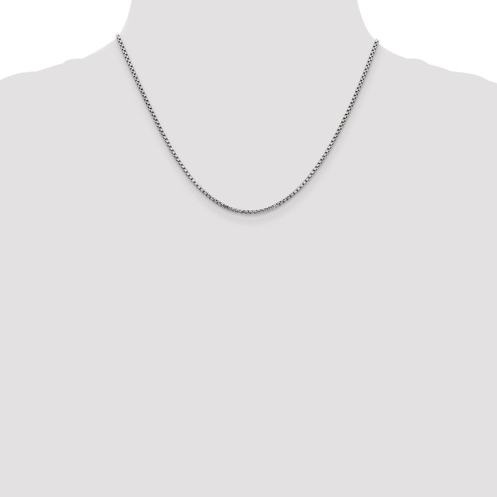 14k White Gold 1.75mm Semi-Solid Round Box Chain