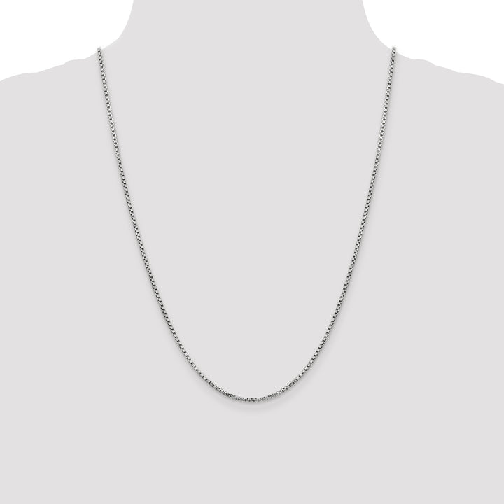 14k White Gold 1.75mm Semi-Solid Round Box Chain