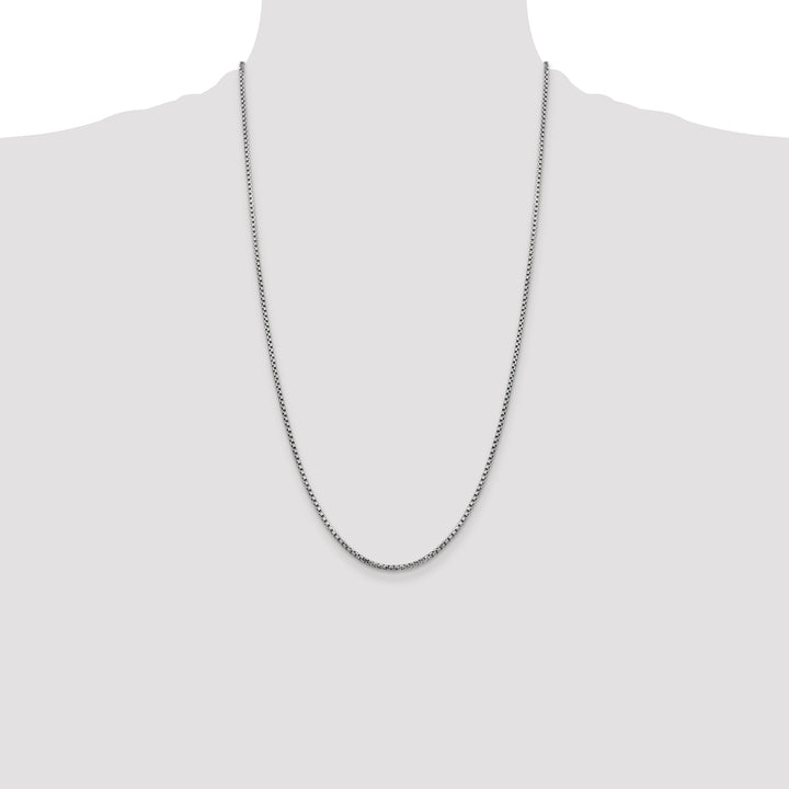 14k White Gold 1.75mm Semi-Solid Round Box Chain