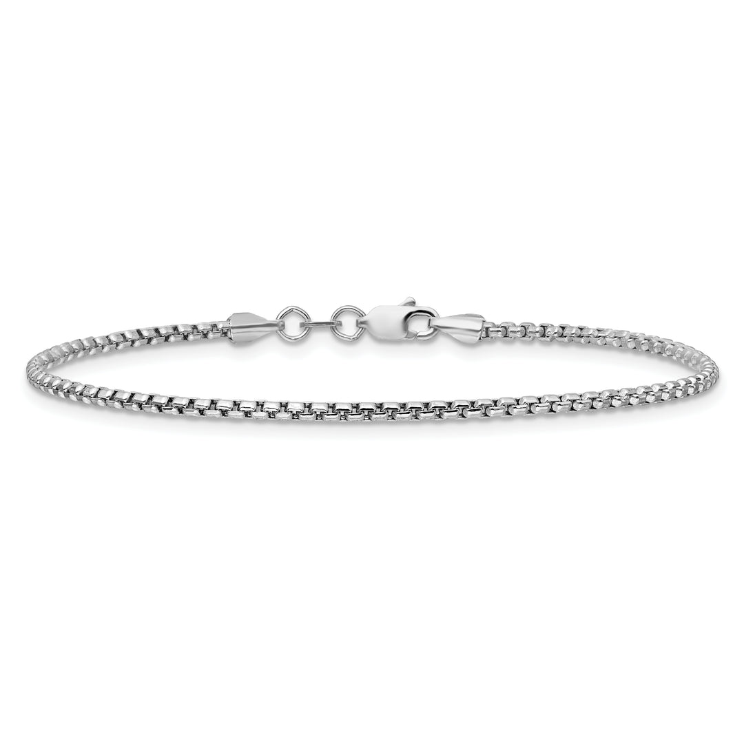 14k White Gold 1.75mm Semi-Solid Round Box Chain