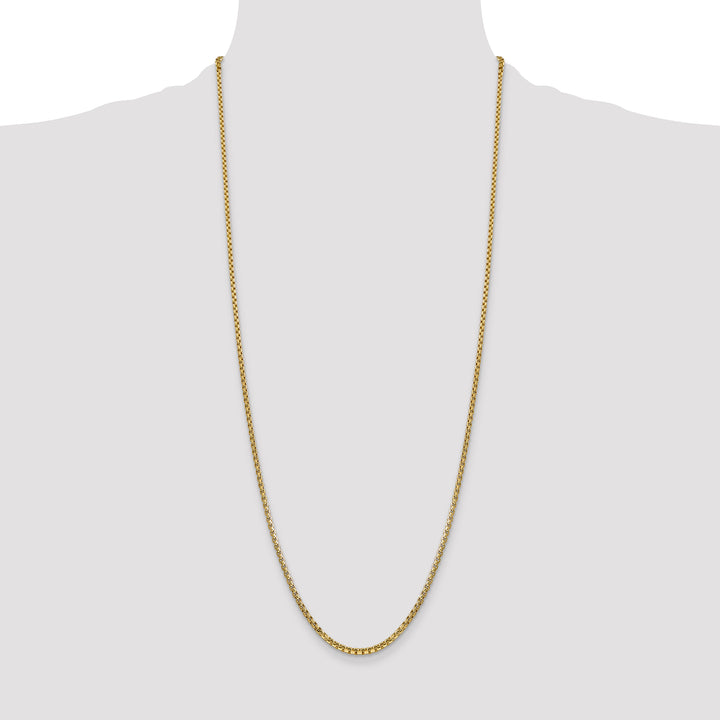 14k 2.45mm Semi-Solid Round Box Chain