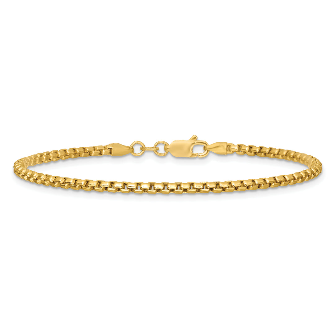 14k 2.45mm Semi-Solid Round Box Chain