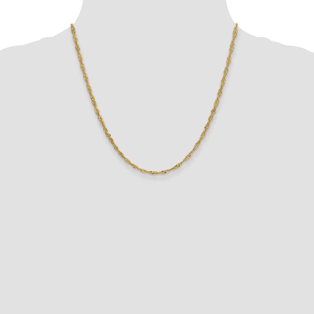 14k 2.75mm Lightweight Singapore Chain